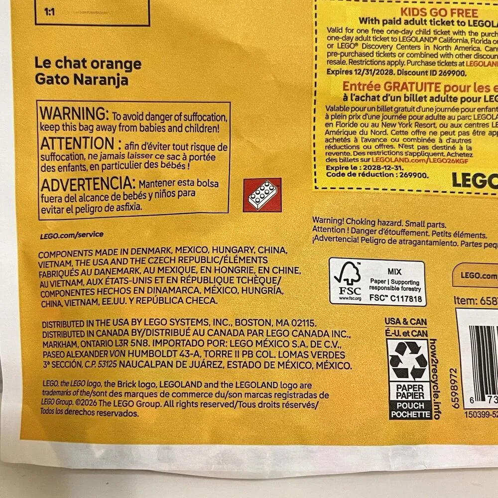 Lego Creator 3-in-1 Orange Cat Building Toy 30714 79 PCS SEALED